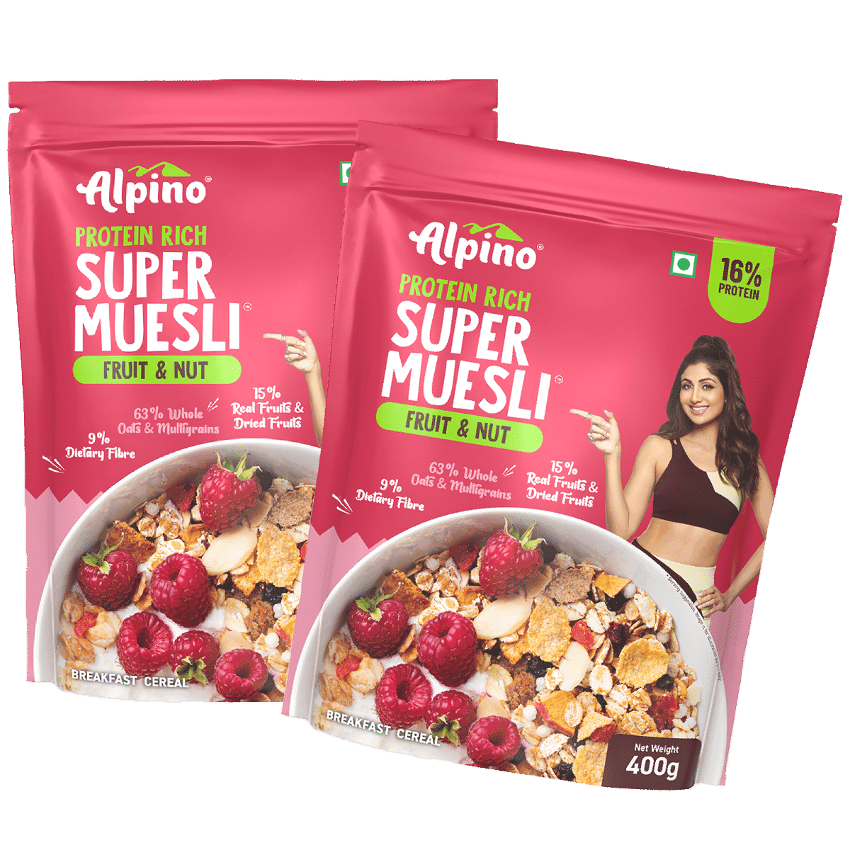 Alpino Super Muesli Fruit and Nuts Breakfast Cereal 400g Alpino Super Muesli Fruits, Nuts & Seeds Berry Crunch 400g - Health Foods and Drinks | Buy online on ZillyBuy