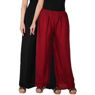 Ruchika Collection Women's Rayon Flared Palazzo Combo (Pack of 2) - Uncategorized | Buy online on ZillyBuy