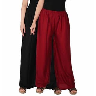 Women's Rayon Flared Palazzo Combo (Pack of 2) XXL Size - Uncategorized | Buy online on ZillyBuy