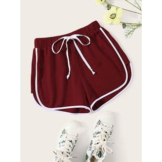 Vivient Maroon Plain Cotton Blend Short For Women - Uncategorized | Buy online on ZillyBuy