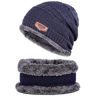 Karnavati Exclusive Woolen Cap With Neck Muffler/Neck Warmer Set For Men&Women-Navy Blue - Uncategorized | Buy online on ZillyBuy