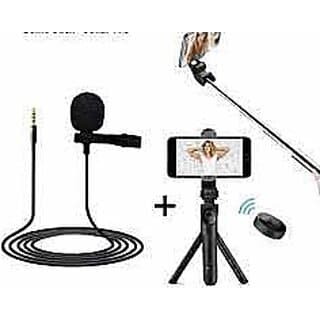 RMC Latest Selfie Stick  Bluetooth Remote with Collar mic Tripod Kit - Tripod | Buy online on ZillyBuy