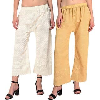 Pack of 2 Women Relaxed Black, Pink Cotton Blend Trousers - Uncategorized | Buy online on ZillyBuy