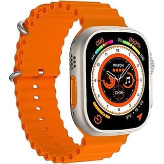 TecSox Ultra Watch Bluetooth Calling Fitness Watch Magnetic ChargingNew06 Smartwatch (Orange Strap, Free Size) - Smart Watch | Buy online on ZillyBuy