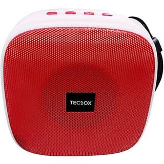 TecSox Mini400 Speaker 6 W Bluetooth Speaker Bluetooth v5.0 with USB,SD card Slot,Aux,3D Bass Playback Time 4 hrs Red 10 W Bluetooth Speaker (RED, 5.0 Channel) - Speaker | Buy online on ZillyBuy