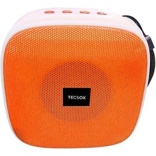 TecSox Mini400 Speaker 6 W Bluetooth Speaker Bluetooth v5.0 with USB,SD card Slot,Aux,3D Bass Playback Time 4 hrs Orange 10 W Bluetooth Speaker (Orange, 5.0 Channel) - Speaker | Buy online on ZillyBuy