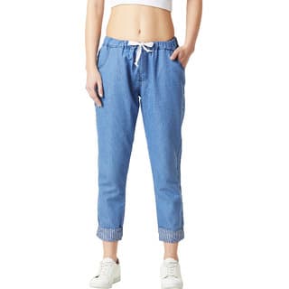 Miss Chase Women's Blue Create Your Own Happiness Joggers - Uncategorized | Buy online on ZillyBuy