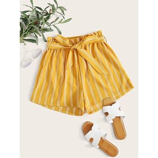Vivient Women Yellow Striped Short - Uncategorized | Buy online on ZillyBuy