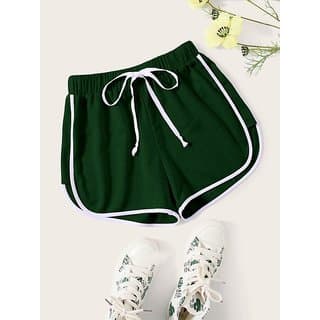 Vivient Women Green Plain Cotton Blend Short - Uncategorized | Buy online on ZillyBuy