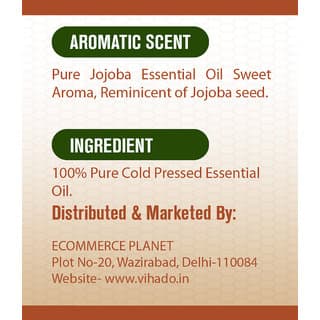 Vihado Cold Pressed Jojoba Carrier Oil (15 ml) (Pack of 1) (15 ml) - Skin Care - Oils and Serums | Buy online on ZillyBuy