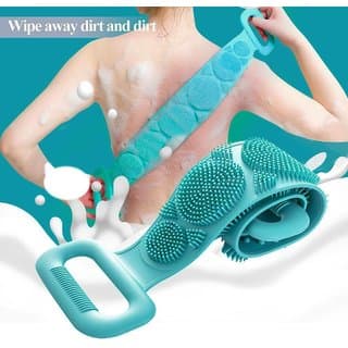 Dual Sided Silicone Shower Bath Belt Back Scrubber Brush and Massager Foot/Sole Cleaner Shower Bath Belt (Multicolor) - Skin Care - Face Cleansers | Buy online on ZillyBuy