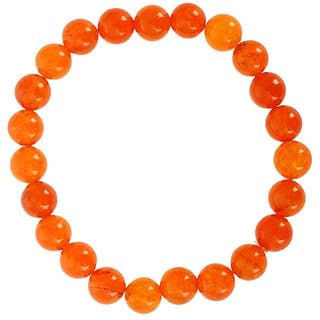 KESAR ZEMS Hakik Agate Orange Colour Stretchable Bracelet For Unisex (10 x 2 x 1 CM) - Uncategorized | Buy online on ZillyBuy