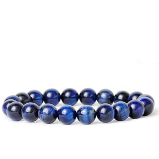 KESAR ZEMS Natural  Quartz Cats Eye Stone Stretchable Bracelet With Certificate For Unisex  (10 x 2 x 1 CM) Ivory Blue. - Uncategorized | Buy online on ZillyBuy