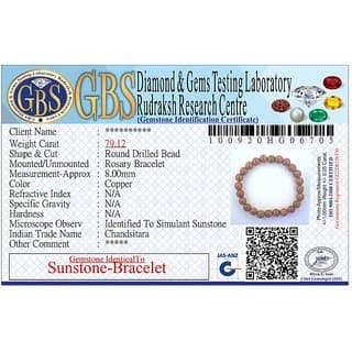 KESAR ZEMS SunStone Stretchable Bracelet With Certificate For Unisex  (10 x 2 x 1 CM) Copper colore. - Uncategorized | Buy online on ZillyBuy