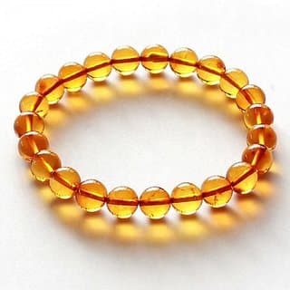 KESAR ZEMS Hakik Agate Dark Yellow Colour Stretchable Bracelet For Unisex (10 x 2 x 1 CM) Dark Yellow - Uncategorized | Buy online on ZillyBuy