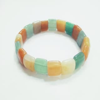 KESAR ZEMS MINI Rectangle Shaped Multi Colour Stone Stretchable Bracelet For Unisex (10 x 1 x 2 CM) Multi. - Uncategorized | Buy online on ZillyBuy