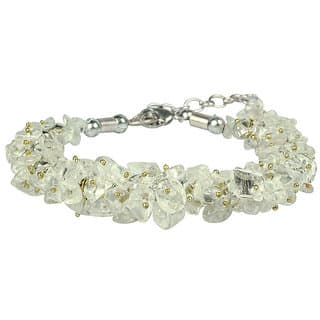 KESAR ZEMS Natural Clear Rock Crystal Stone Chip Adjustable Bracelet For Unisex (10 x 1 x 2 CM) Clear. - Uncategorized | Buy online on ZillyBuy