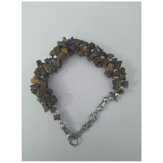 KESAR ZEMS Natural Tiger Eye Crystal Stone Chip Adjustable Bracelet For Unisex (10 x 1 x 2 CM) Ivory Coffee. - Uncategorized | Buy online on ZillyBuy