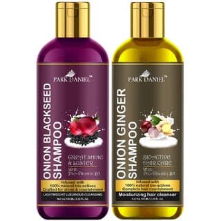 Park Daniel Premium Pure and Natural Onion Blackseed Shampoo & Onion Ginger Shampoo Combo Pack Of 2 bottle of 100 ml(200 ml) - Shampoos and Conditioners | Buy online on ZillyBuy