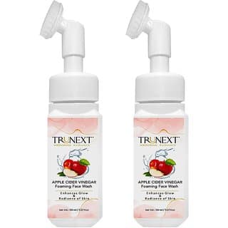 TRUNEXT APPLE CIDER VINEGAR FACE WASH WITH FOAMING BRUSH, Pack of 2 (300 ml) - Skin Care - Face Cleansers | Buy online on ZillyBuy