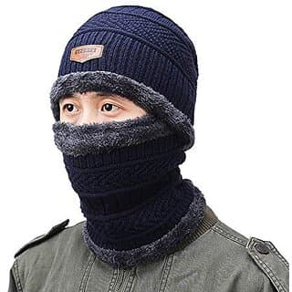 Winter Woolen Cap with Neck Scarf for Men and Women/Winter Caps for Men/Woolen Cap (Multi Color) - Uncategorized | Buy online on ZillyBuy