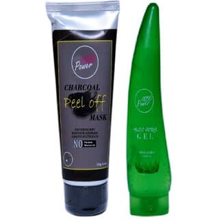 INDOPOWER ADd206-CHARCOAL PEEL OFF MASK 100g. + ALOE VERA GEL 150ml.