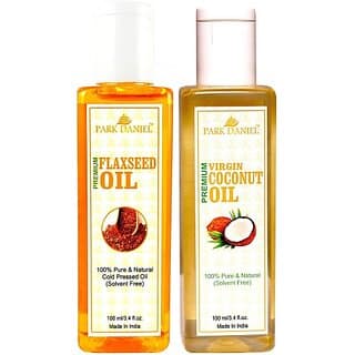 PARK DANIEL Organic Flaxseed oil and Coconut oil - Natural &amp; Undiluted combo of 2 bottles of 100 ml (200ml) (200 ml) - Skin Care - Oils and Serums | Buy online on ZillyBuy