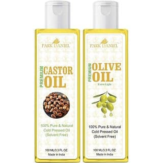 PARK DANIEL Premium Extra Light Olive Oil and Castor Oil Combo of 2 No.100 ml Bottles(200 ml) (200 ml) - Skin Care - Oils and Serums | Buy online on ZillyBuy