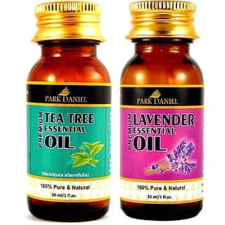 PARK DANIEL Premium Tea tree essential oil and Lavender essential oil- 100% Pure and Natural Combo pack of 2 bottles of 30 ml(60 ml) (60 ml) - Skin Care - Oils and Serums | Buy online on ZillyBuy