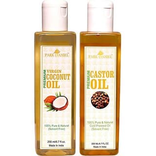 PARK DANIEL Virgin Coconut oil and Castor Oil - Pure and Natural Combo pack of 2 bottles of 200 ml(400 ml) (400 ml) - Skin Care - Oils and Serums | Buy online on ZillyBuy