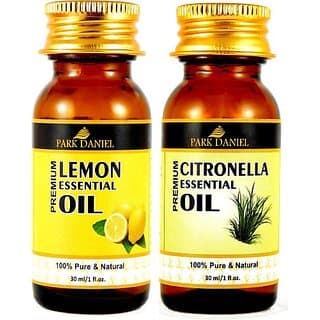 PARK DANIEL Premium Lemon and Citronella Essential oil combo of 2 bottles of 30 ml- Pure and Natural(60 ml) (60 ml) - Skin Care - Oils and Serums | Buy online on ZillyBuy