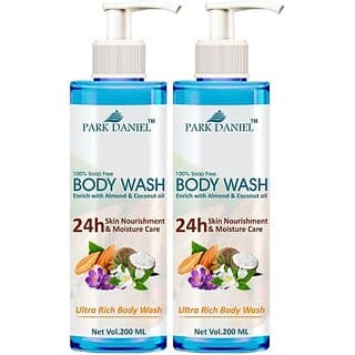 PARK DANIEL Ultra Rich Body Wash Enriched With Almond and Coconut Oil - For Skin Nourishment and Moisture Care Combo Pack 2 Bottle of 200 ml(400 ml) (400 ml) - Bath Soaps and Gels | Buy online on ZillyBuy