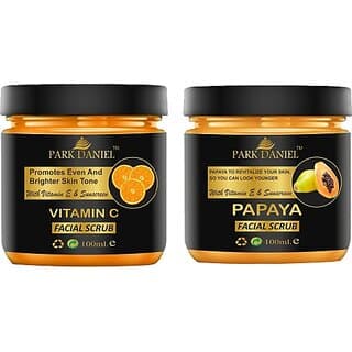PARK DANIEL Mix Fruit, Haldi Chandan & Apricot Face Scrub Pack of 3 Jars of 100 ml(300 ml) Scrub (300 ml) - Skin Care - Face Cleansers | Buy online on ZillyBuy