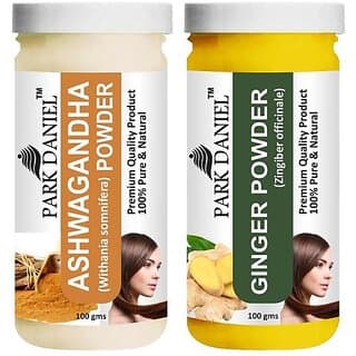 PARK DANIEL Premium Ashwagandha Powder & Ginger Powder Combo Pack of 2 Jars of 100 gms(200 gms) (200 ml) - Hair Oils, Care, and Styling | Buy online on ZillyBuy