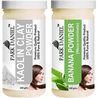 PARK DANIEL Pure & Natural Kaolin Powder & Banana Powder Combo Pack of 2 Bottles of 100 gm (200 gm ) (200 ml) - Hair Oils, Care, and Styling | Buy online on ZillyBuy