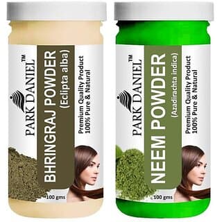 PARK DANIEL Pure & Natural Bhringraj Powder & Neem Powder Combo Pack (200 ml) - Hair Oils, Care, and Styling | Buy online on ZillyBuy