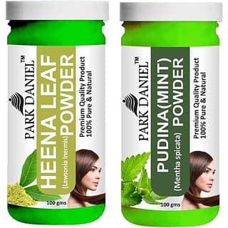 PARK DANIEL Pure & Natural Henna Leaf Powder & Pudina(Mint)Powder Combo Pack (200 ml) - Hair Oils, Care, and Styling | Buy online on ZillyBuy