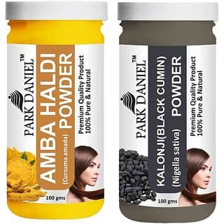 PARK DANIEL Pure & Natural Amba Haldi Powder & Kalonji(Black Cumin) Powder Combo Pack of 2 Bottles of 100 gm (200 gm ) (200 g) - Hair Oils, Care, and Styling | Buy online on ZillyBuy