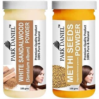 PARK DANIEL Premium White Sandalwood Powder & Methi Powder Combo Pack of 2 Jars of 100 gms(200 gms) (200 ml) - Hair Oils, Care, and Styling | Buy online on ZillyBuy