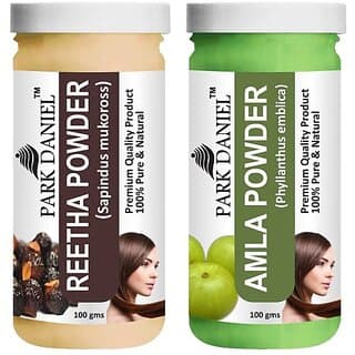 PARK DANIEL Pure & Natural Reetha Powder & Amla Powder Combo Pack of 2 Bottles of 100 gm (200 gm ) (200 ml) - Hair Oils, Care, and Styling | Buy online on ZillyBuy