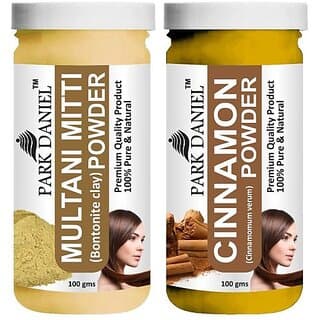 PARK DANIEL Pure & Natural Multani Mitti Powder & Cinnamon Powder Combo Pack of 2 Bottles of 100 gm (200 gm ) (200 ml) - Hair Oils, Care, and Styling | Buy online on ZillyBuy