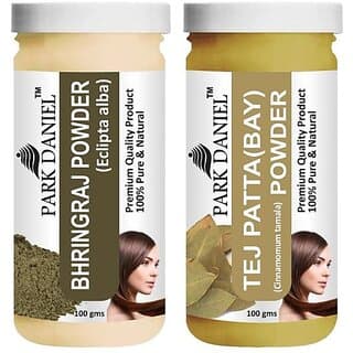 PARK DANIEL Pure & Natural Bhringraj Powder & Tej Patta(Bay) Powder Combo Pack (200 ml) - Hair Oils, Care, and Styling | Buy online on ZillyBuy