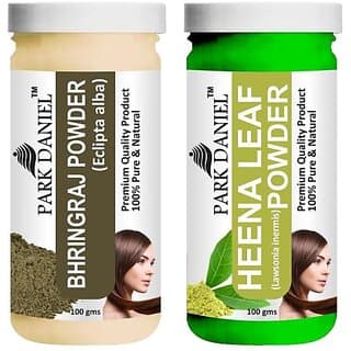 PARK DANIEL Pure & Natural Bhringraj Powder & Heena Leaf Powder Combo Pack (200 ml) - Hair Oils, Care, and Styling | Buy online on ZillyBuy