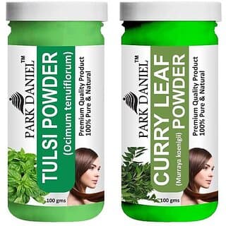 PARK DANIEL Pure & Natural Tulsi Powder & Curry Leaf Powder Combo Pack of 2 Bottles of 100 gm (200 gm ) (200 ml) - Hair Oils, Care, and Styling | Buy online on ZillyBuy