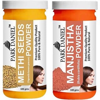 PARK DANIEL Pure & Natural Methi Powder & Manjistha Leaf Powder Combo Pack of 2 Bottles of 100 gm (200 gm ) (200 ml) - Hair Oils, Care, and Styling | Buy online on ZillyBuy