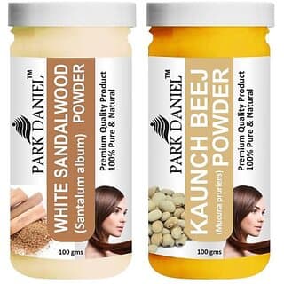 PARK DANIEL Premium White Sandalwood Powder & Kaunch Beej Powder Combo Pack of 2 Jars of 100 gms(200 gms) (200 ml) - Hair Oils, Care, and Styling | Buy online on ZillyBuy