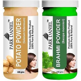 PARK DANIEL Premium Potato Powder & Brahmi Powder Combo Pack of 2 Jars of 100 gms(200 gms) (200 g) - Hair Oils, Care, and Styling | Buy online on ZillyBuy