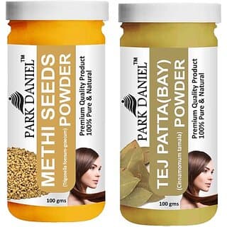 PARK DANIEL Pure & Natural Methi Powder & Tej Patta(Bay) Powder Combo Pack of 2 Bottles of 100 gm (200 gm ) (200 ml) - Hair Oils, Care, and Styling | Buy online on ZillyBuy
