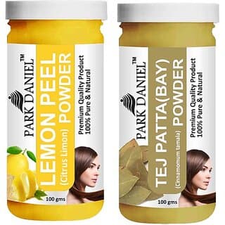 PARK DANIEL Pure & Natural Lemon Powder & Tej Patta(Bay) Powder Combo Pack of 2 Bottles of 100 gm (200 gm ) (200 ml) - Hair Oils, Care, and Styling | Buy online on ZillyBuy