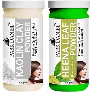 PARK DANIEL Pure & Natural Kaolin Powder & Heena Leaf Powder Combo Pack of 2 Bottles of 100 gm (200 gm ) (200 ml) - Hair Oils, Care, and Styling | Buy online on ZillyBuy